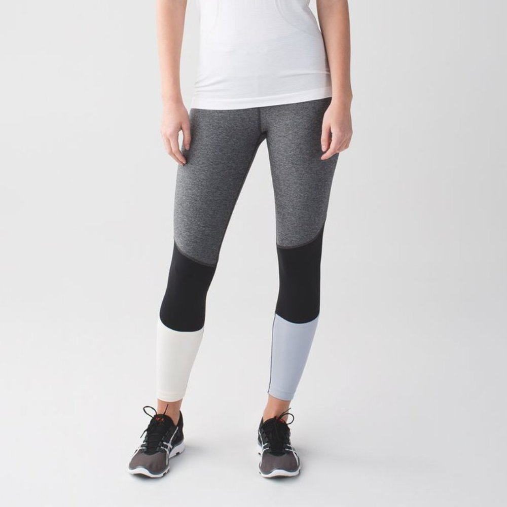 Lululemon Pedal To The Medal 7/8 Tight (NEW W/O TAGS), 10, Hthr Black Colorblock